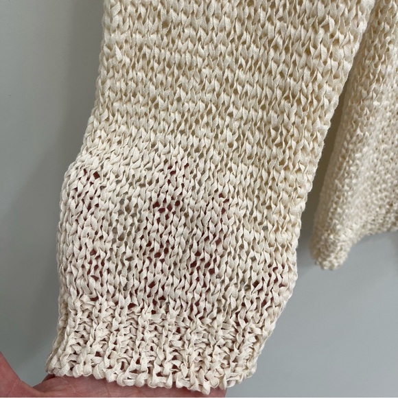 J. Crew Montauk Relaxed Open Knit Sweater CJ458 Cream Size Small - Picture 8 of 12